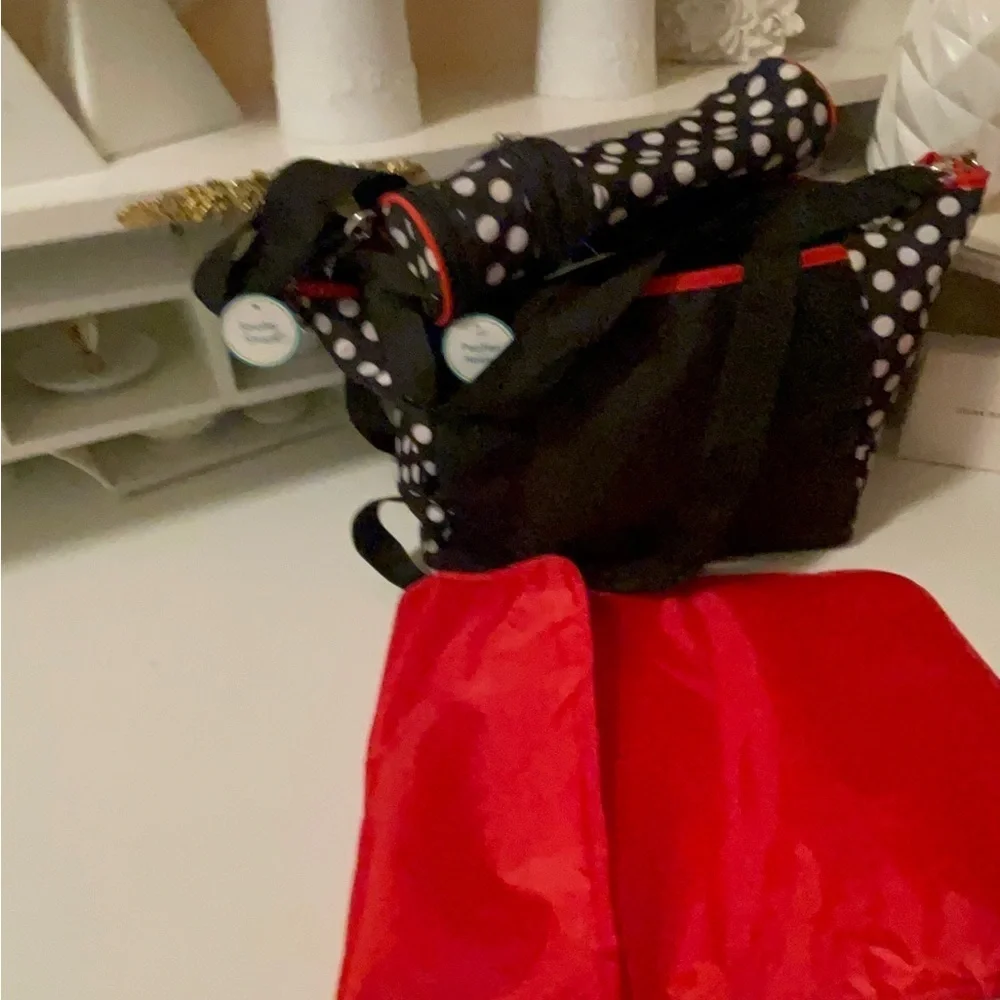 Disney Minnie Dots super cute diaper bag with a bottle holder& stroller straps
